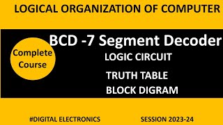 BCD to 7 Seven Segment Decoder  BLOCK DIAGRAM  TRUTH TABLE AND LOGIC CIRCUIT  BCA LOC  Digital [upl. by Fording]