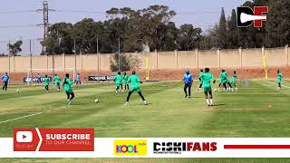 Mamelodi Sundowns players warmingup and training at Chloorkop [upl. by Naoh]