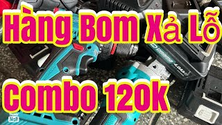 Xả rẻ COMBO MÁY 120K Máy khoan pinmàiBulong pinthước Lazeđội nângETObộ típcảo palăng xích [upl. by Rather730]