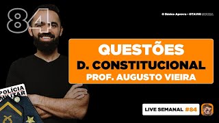 Live 84 Questões Direito Constitucional  PMMG [upl. by Fachan]