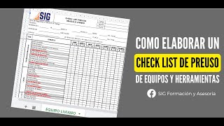 ¿Cómo hacer el CHECK LIST de preuso de VEHÍCULOS EQUIPOS HERRAMIENTAS  En excel [upl. by Sanderson]