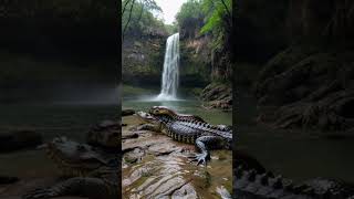 Wow snake in waterfall snake cobra kingsnake wildlife animal [upl. by Bakki]