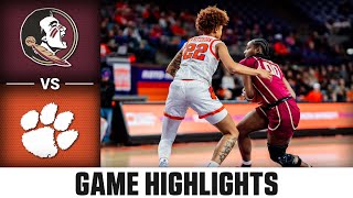 Florida St vs Clemson Game Highlights  202324 ACC Women’s Basketball [upl. by Lontson399]