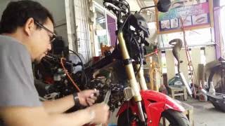 HONDA MSX 125 ดัดโครงรถชนมาด้วยเครื่องมือบ้านๆ ร้านเล็กๆก็ทำได้ [upl. by Jessamyn]