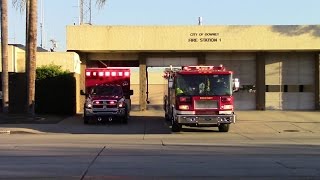 Downey Fire Dept E61 amp SQ641 Responding [upl. by Herring]