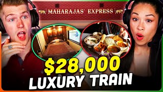 INDIAS 28000 LUXURY TRAIN Reaction  Maharajas Express 7 day journey [upl. by Ertnom252]