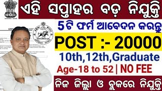 Top Odisha Government Jobs 2024  Total Post 20000  Odisha Govt Job news  Odisha New Vacancy [upl. by Fairleigh]