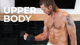 25 Min UPPER BODY WORKOUT with Dumbbells  SHOULDERS BACK CHEST BICEPS amp TRICEPS [upl. by Notsirhc]