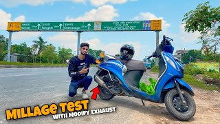 Fascino Scooty Mileage Test with Modify Exhaust  Shocking Result [upl. by Kcirddet]