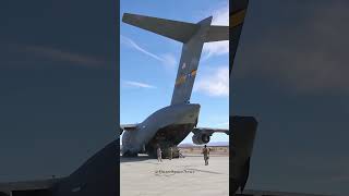 Unloading a tactical vehicle from a C17 Globemaster III usairforce usaf [upl. by Nichole]