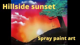 A Hillside sunset spray paint art [upl. by Nelyk]