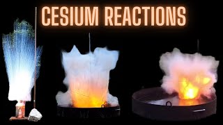 Cesium reacting with Iodine Sulfur TeflonPTFE Dichloromethane  Making CsNaK [upl. by Germann]