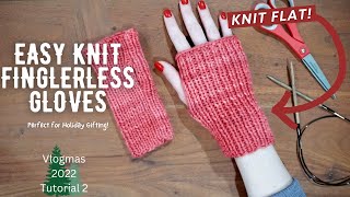 KNIT FLAT Quick amp Easy Fingerless Gloves  Free Tutorial and Free Pattern  Knitting House Square [upl. by Anaehr]