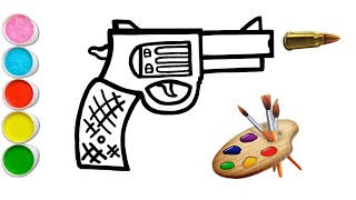 how to draw a gun🔫for children easily  drawingpaintfor toddlers [upl. by Nnayram]