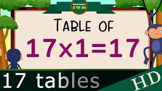 17x117 Multiplication Table of Seventeen Tables Song Multiplication Time of tables  MathsTables [upl. by Augustin]