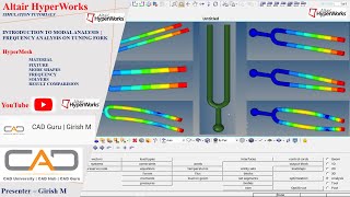 Introduction to ModalFrequency Analysis using HyperMesh  HyperMesh Tutorials [upl. by Esir]