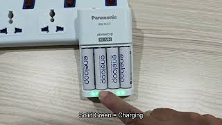 Meanings of Panasonic Eneloop battery Charger Light Green Light No Light [upl. by Aidni110]