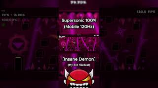 Mobile quotSupersonicquot 100 Insane Demon by ZenthicAlpha All Coins  Geometry Dash gd seltrax [upl. by Serena256]