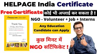 FREE Certificate  NGO Volunteer  Interns  Jobs I Help Age India ngo volunteer internships job [upl. by Joya]