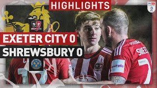 HIGHLIGHTS Exeter City 0 Shrewsbury Town 0 281123 EFL Sky Bet League One [upl. by Aener]