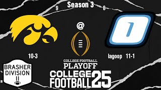 9 Iowa  8 Onondaga College Football Playoff Round 1 Season 3 [upl. by Yelsna]