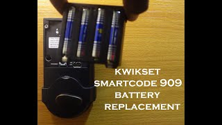 Kwikset SmartCode 909 Battery Replacement [upl. by Ardnak]