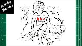 How to Draw Terry Fox Easy Step by Step [upl. by Ityak36]