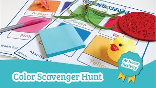 Color Scavenger Hunt  Preschool Activities [upl. by Ettelliw]