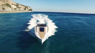 The Frauscher 1414 Demon cutting through the waves in Liguria [upl. by Kcirddec]