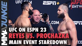 Dominick Reyes vs Jiri Prochazka final faceoff  UFC on ESPN 23 staredown [upl. by Yeloc]