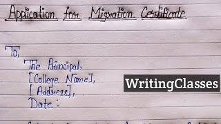 Write an application for migration certificateApplication for migration certificateFormal letter [upl. by Anyg245]