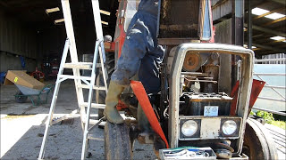 Removing the radiator from a Massey Ferguson 265 tractor [upl. by Elspet]