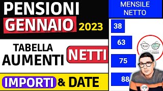 ✅ PENSIONI GENNAIO 2023 NOVITà ➡ ASSEGNO PESANTE 📈 NUOVA TABELLA AUMENTI NETTI INPS ma C’è PROBLEMA [upl. by Rhea]