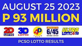 Lotto Result August 25 2023 9pm PCSO [upl. by Irac145]