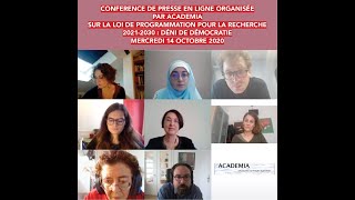 Conférence de presse en ligne sur la loi de programmation pour la recherche [upl. by Asilehs]