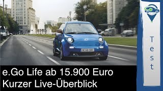 eGo Life Kurzer Fahrzeugüberblick und Test mit 2MeterMann im Kleinstwagen [upl. by Mulloy]