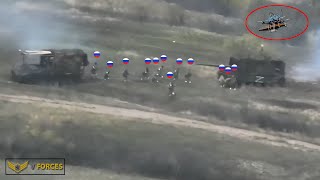 How Ukrainian FPV drones blow up Russian infantry newly deployed platoons around Kurakhove fortress [upl. by Hezekiah975]