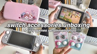 Nintendo Switch Lite Accessories Unboxing  Cozy Games Recommendation  Chill ASMR [upl. by Maril]