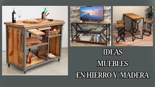 IDEAS DE MUEBLES EN HIERRO Y MADERA 👍🥰TENDENCIA 2023💖 DECORA TU HOGAR [upl. by Karol699]