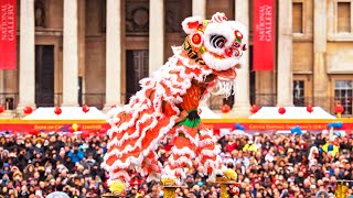 Chinese New Year Lion Dance Performance London 4K 60FPS  癸卯年年初一舞獅表演 [upl. by Leanatan]