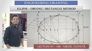 Engineering Drawing  Ellipse  Oblong  Rectangle Method  Learn with nikhil [upl. by Namsu]