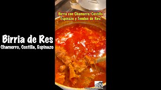 Birria de Res con Chamorro Costilla Espinazo y Tendon [upl. by Malcah]