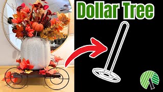 DIY Dollar Tree Fall Floral Pumpkin Carriage [upl. by Yssor]