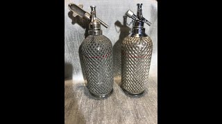 Demonstration of working examples of 3 types of Sparklets Types C and D soda syphons seltzer bottles [upl. by Dnomsaj]