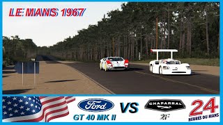 Chaparral 2F VS Ford GT40 MK II  Le Mans  Assetto Corsa [upl. by Aniratac13]