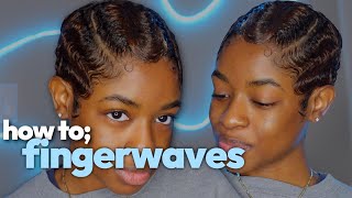 finger waves on short relaxed hair [upl. by Leunamnauj]