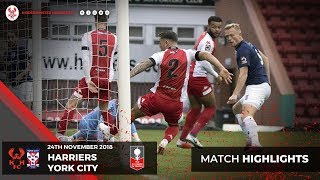 Match Highlights Harriers 13 York City 241118 [upl. by Aihsenal]