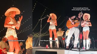 Zach Bryan Bring the Hawk Tuah Girl Onstage at Nashville Concert [upl. by Aela464]