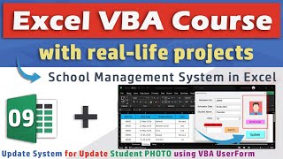 Create Photo Update System in Excel amp VBA UserForm  Create School Management System in Excel  Free [upl. by Zildjian149]