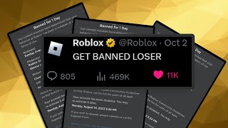 Getting banned on roblox BAN SPEEDRUN [upl. by Nealson]